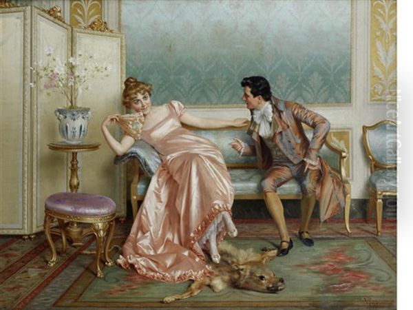 Welcome Advances Oil Painting by Vittorio Reggianini