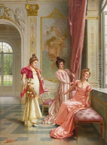 The Coquettes Adventure Oil Painting by Vittorio Reggianini