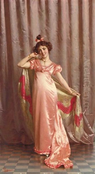 The Debutante Oil Painting by Vittorio Reggianini