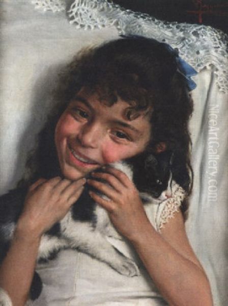 Best Friends Oil Painting by Vittorio Reggianini