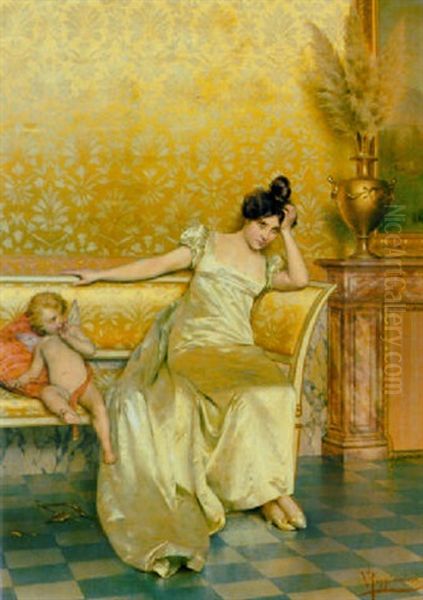 Disarmed By Love Oil Painting by Vittorio Reggianini