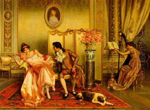 The Determined Suitor Oil Painting by Vittorio Reggianini