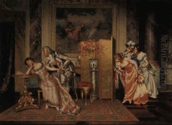 A Declaration Of Love Oil Painting by Vittorio Reggianini