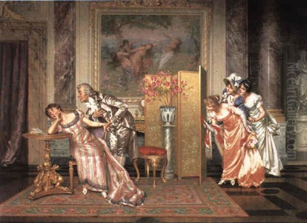 A Declaration Of Love Oil Painting by Vittorio Reggianini