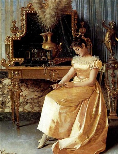 The New Pearls Oil Painting by Vittorio Reggianini