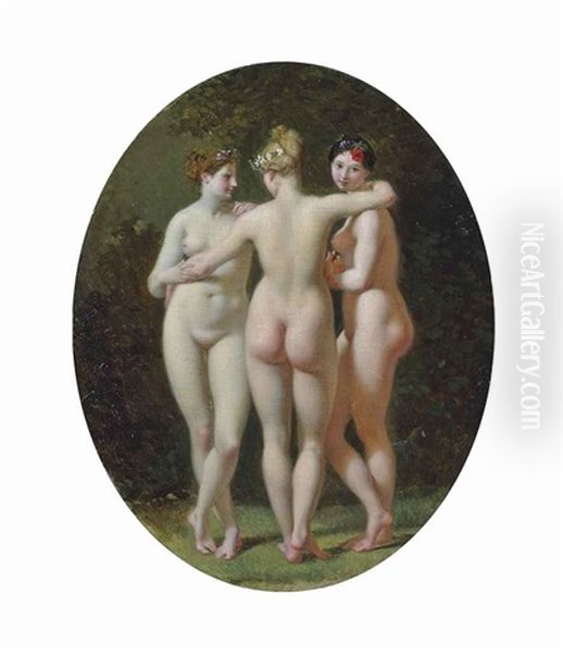 The Three Graces Oil Painting by Henri Regnault