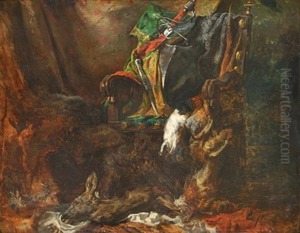 Nature Morte Au Fauteuil Avec Draperie (sketch) Oil Painting by Henri Regnault