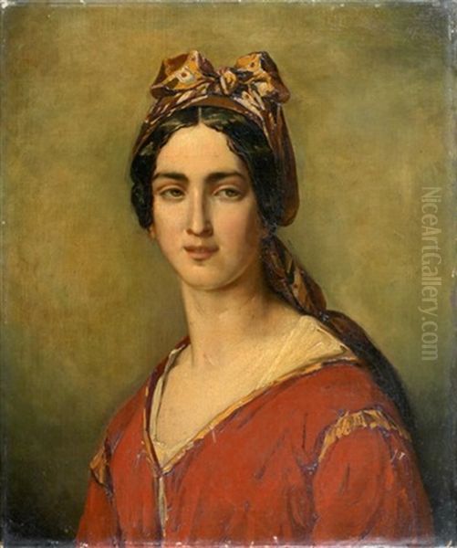 Portrait De Femme Oil Painting by Henri Regnault