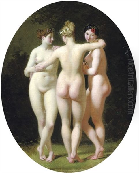 The Three Graces Oil Painting by Henri Regnault