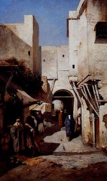 Rue A Tanger Oil Painting by Henri Regnault