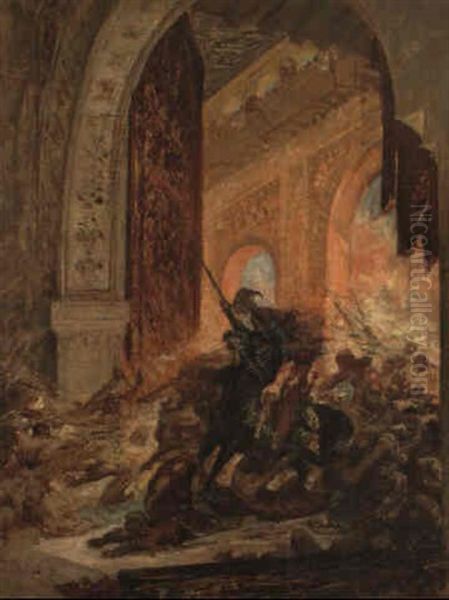 Attaque D'un Palais Maure Oil Painting by Henri Regnault