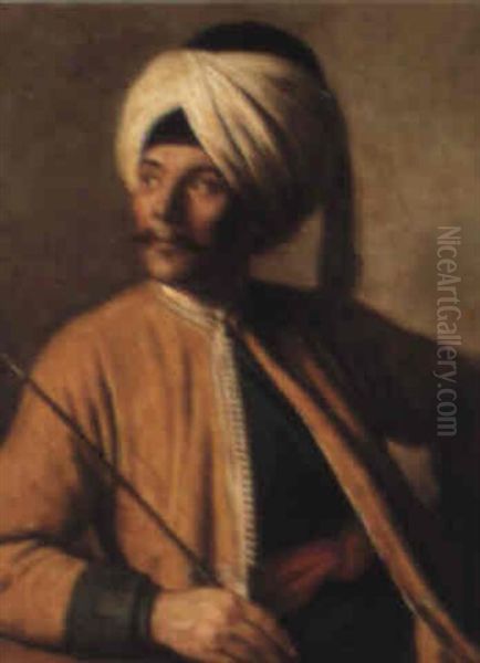 A Turkish Pipesmoker Oil Painting by Henri Regnault