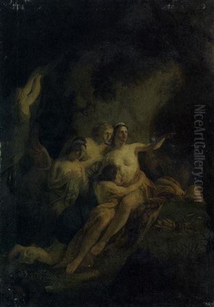 Diane Et Ses Nymphes Oil Painting by Jean-Baptiste Regnault