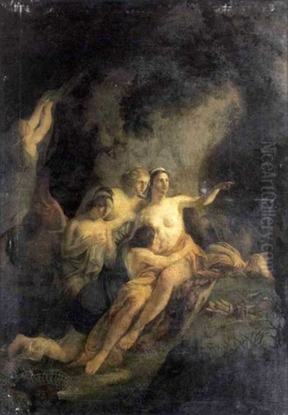 Diane Et Ses Nymphes Oil Painting by Jean-Baptiste Regnault