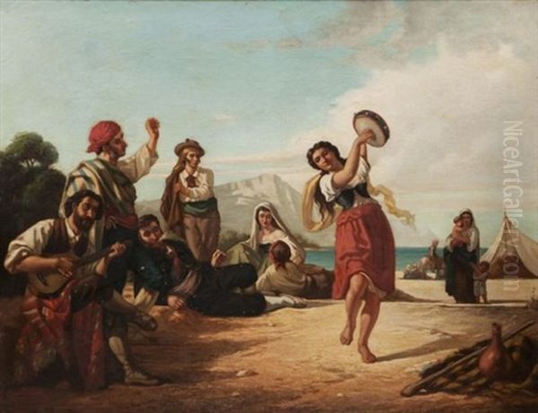 Campement Gitan Oil Painting by Antony Regnier