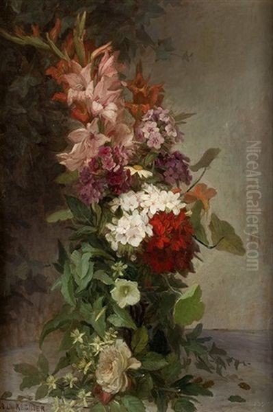 Naturaleza Muerta Con Flores Oil Painting by Ludovic Regnier