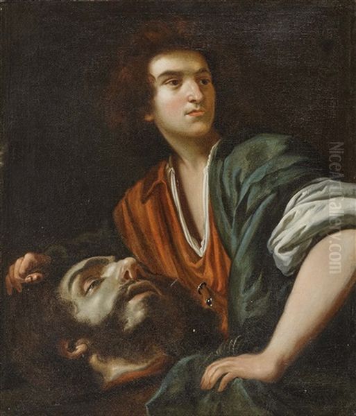 David Mit Dem Haupt Des Goliath Oil Painting by Nicolas Regnier