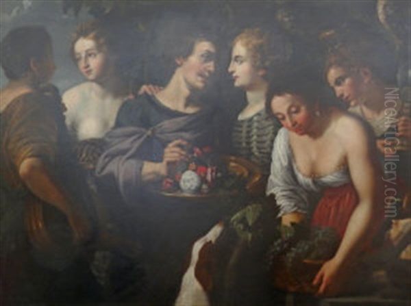 An Allegory Of The Senses Oil Painting by Nicolas Regnier