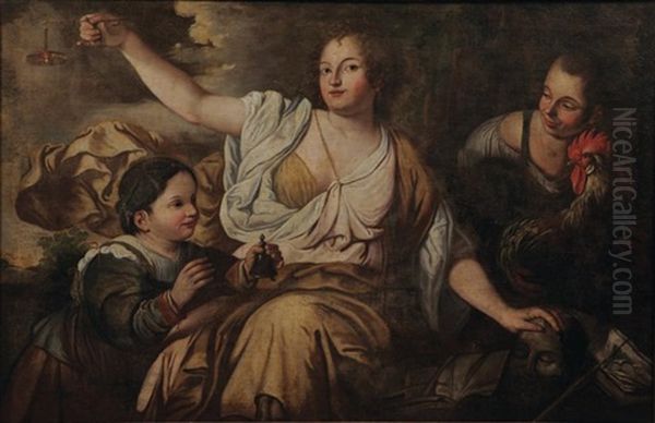 Figure Allegorique De La Justice Oil Painting by Nicolas Regnier