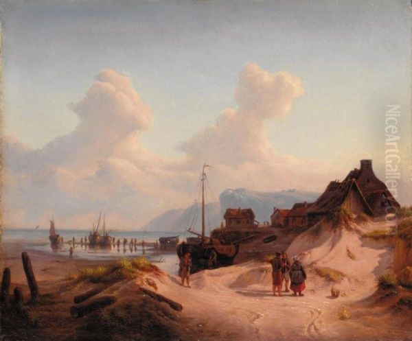 Coastal Scene Oil Painting by William Bonnar