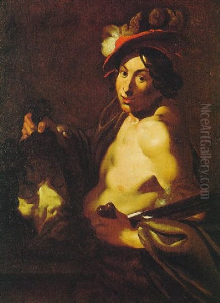 Davide Con La Testa Di Golia Oil Painting by Nicolas Regnier