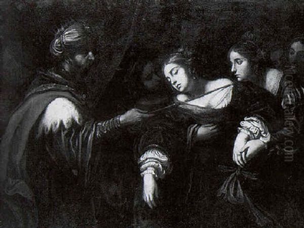 Esther Swooning Before Ahasuerus Oil Painting by Nicolas Regnier