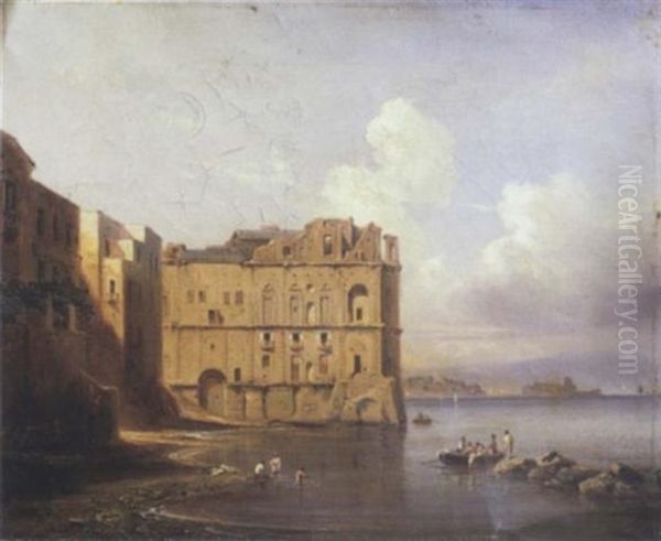 Paysage Des Environs De Naples Oil Painting by Alphee De Regny