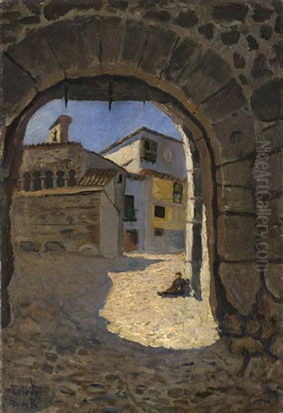 Toledo, 1882 (arco De Valmardon) Oil Painting by Dario de Regoyos