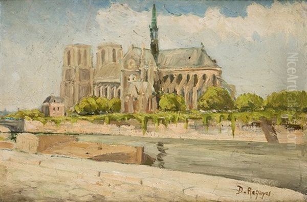 Vista De Notre Dame, Paris Oil Painting by Dario de Regoyos