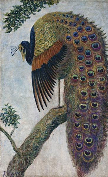 Pavo Real Oil Painting by Dario de Regoyos