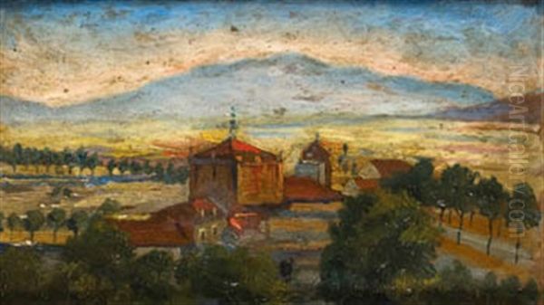 Atardecer En Castilla Oil Painting by Dario de Regoyos