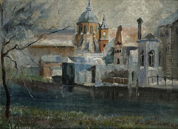 View Of Notre Dame From The Riverbank Oil Painting by Dario de Regoyos