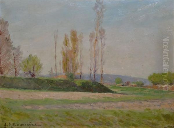 Paysage Aux Peupliers Oil Painting by Alexandre-Francois Bonnardel