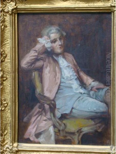 Portrait De Gentilhomme Au Fauteuil Oil Painting by Alexandre-Francois Bonnardel