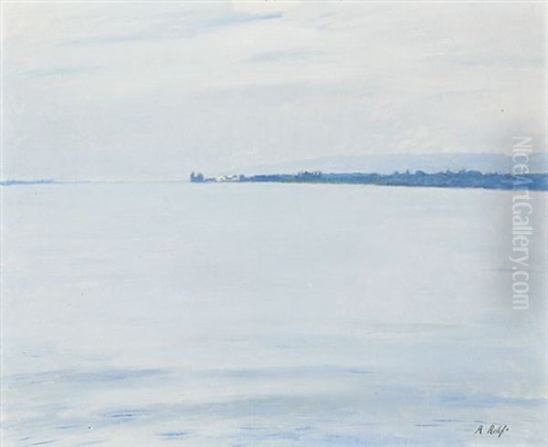 Preverenges, Lac (study) Oil Painting by Alfred Rehfous