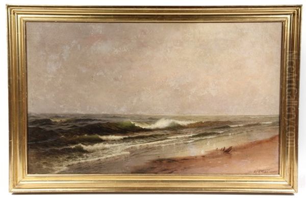 Cloudy Beach Oil Painting by Frank Knox Morton Rehn