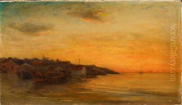 Low Tide, Rocky Neck, Massachusetts Oil Painting by Frank Knox Morton Rehn