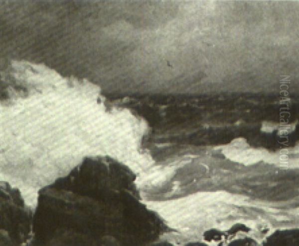 A Giant Surge Oil Painting by Frank Knox Morton Rehn