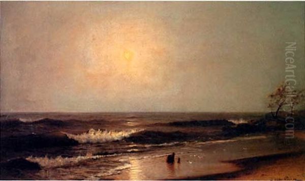 Untitled - Ocean Scene At Dawn Oil Painting by Frank Knox Morton Rehn