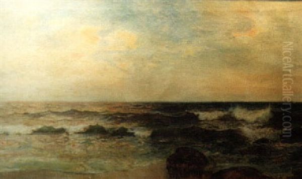 Dawn Over The Sea Oil Painting by Frank Knox Morton Rehn