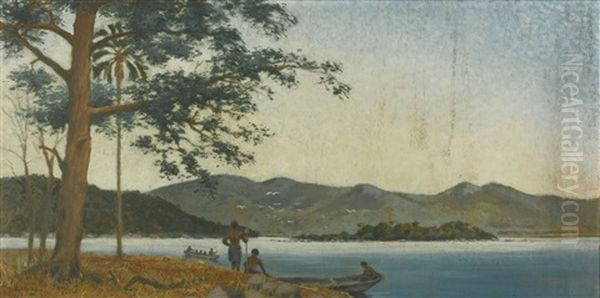 Lake Tanganika Oil Painting by Paul Reichard