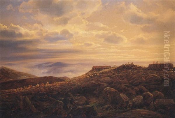 Summit House, Mount Washington Oil Painting by Ferdinand Reichardt