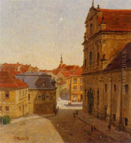 Ulrichsplatz Oil Painting by Augusta Wilhelmine Reichelt