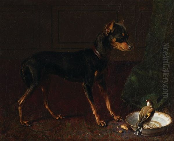 Pinczer I Szczygiel Oil Painting by Carl Reichert