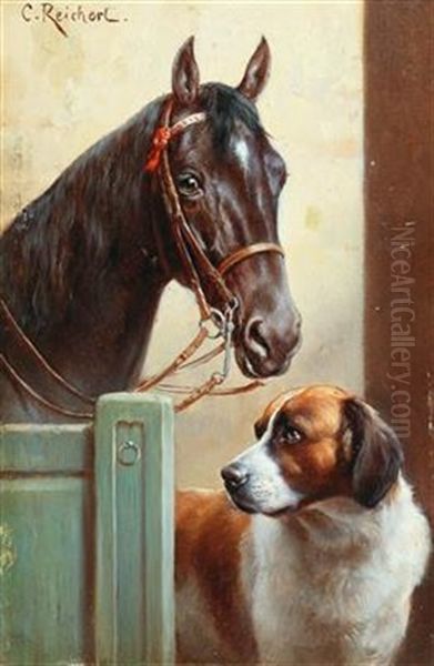 Friends Oil Painting by Carl Reichert