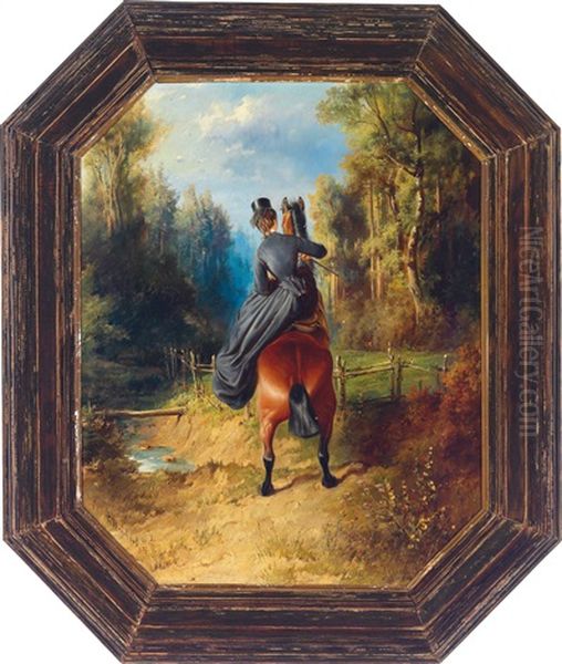 Ausritt Der Kaiserin Elisabeth Oil Painting by Carl Reichert