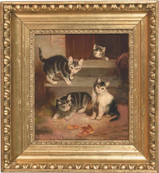 Katzenkinder Oil Painting by Carl Reichert