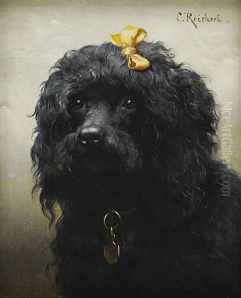 Portrait Of A Dog Oil Painting by Carl Reichert