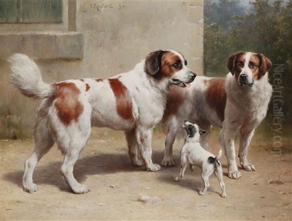 3 Hunde Oil Painting by Carl Reichert