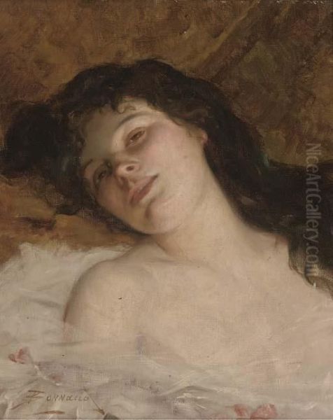 A Reclining Beauty Oil Painting by Pierre Bonnaud